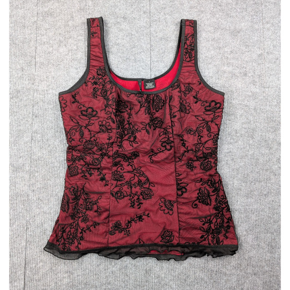 new directions Tops - Vintage Whimsigoth Tank Womens Large 90s Vamp Corset Effect Fairy Grunge Y2K